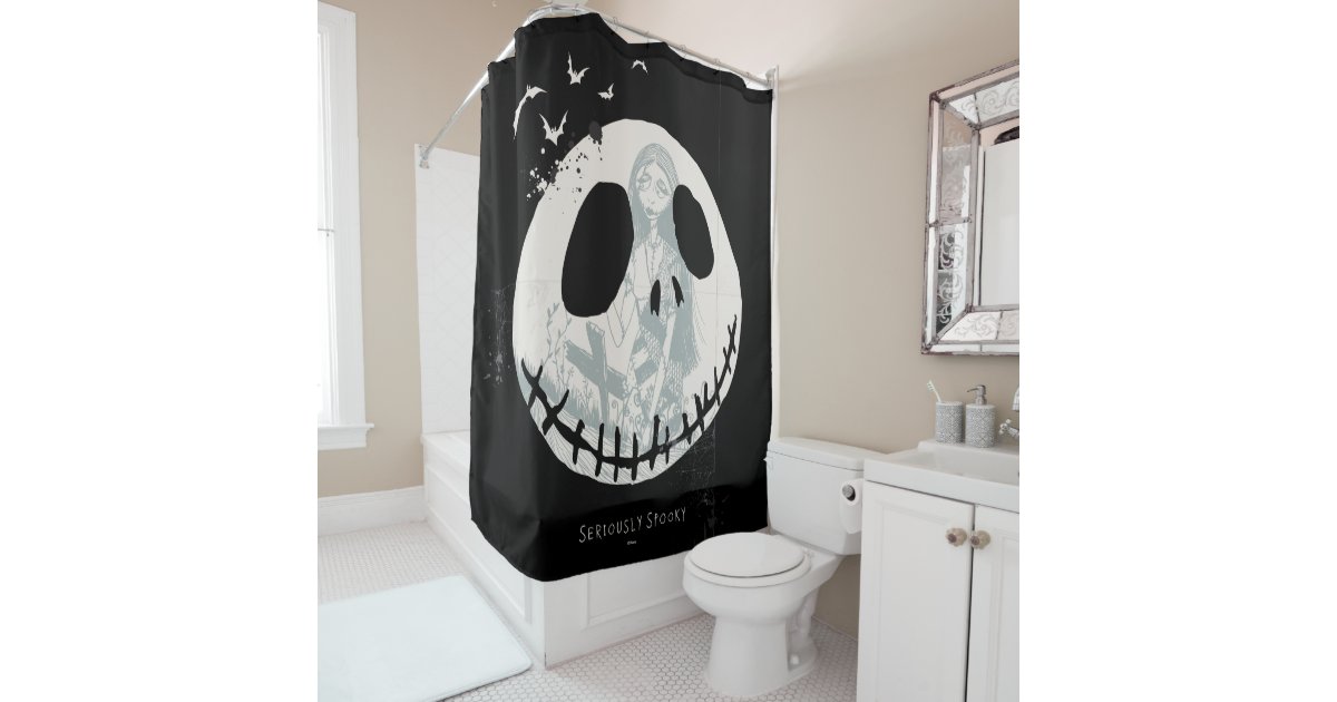 Jack Skellington Seriously Spooky Shower Curtain Zazzle Com