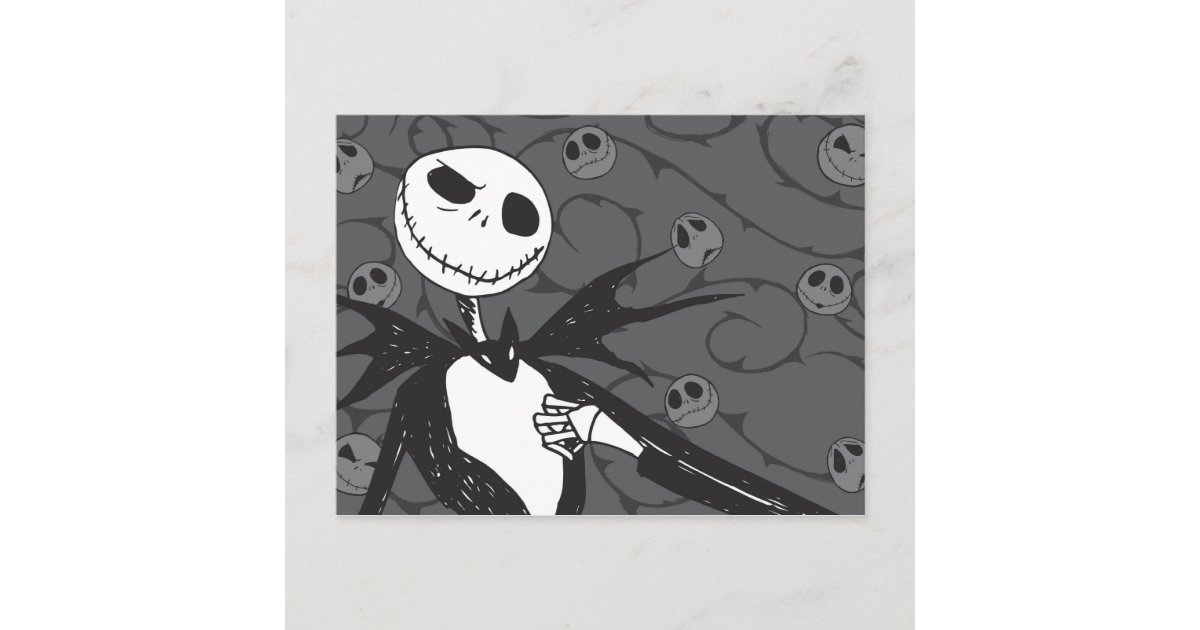 Jack Skellington | Skellington Background Postcard | Zazzle