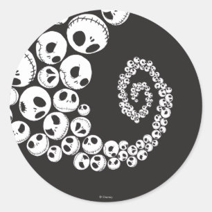 Jack Skellington Skull Swirl Classic Round Sticker