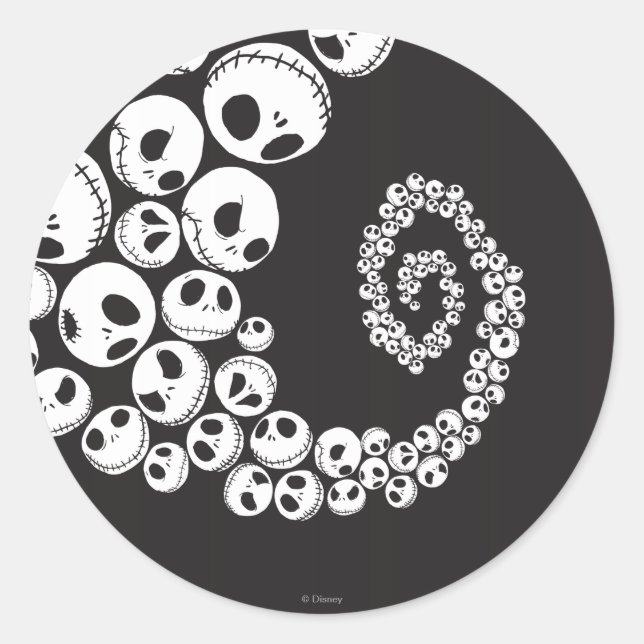 Jack Skellington | Skull Swirl Classic Round Sticker (Front)