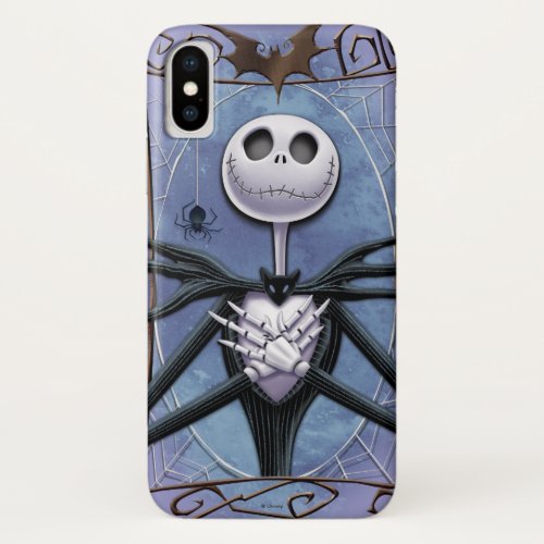 Jack Skellington  Spider Web Frame iPhone X Case