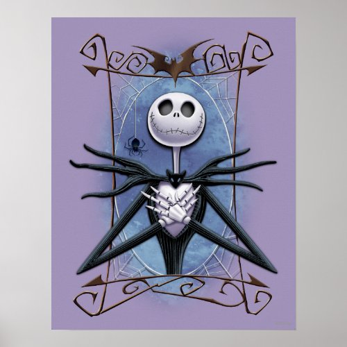 Jack Skellington  Spider Web Frame Poster