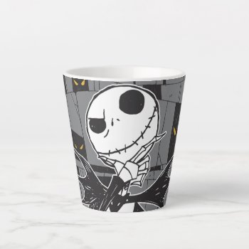 Jack Skellington | Spooky Eye Background Latte Mug by nightmarebeforexmas at Zazzle