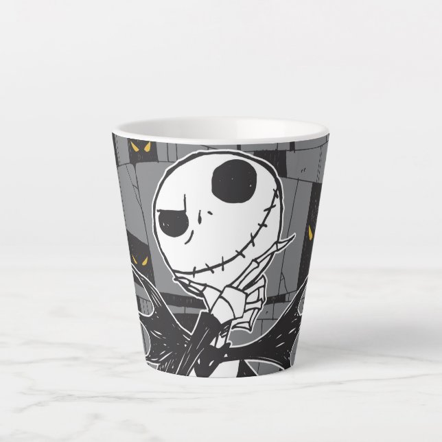 Jack Skellington | Spooky Eye Background Latte Mug (Front)