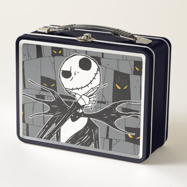 Jack Skellington | Spooky Eye Background Metal Lunch Box (Front)