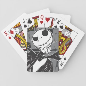 Jack Skellington | Spooky Eye Background Playing Cards by nightmarebeforexmas at Zazzle