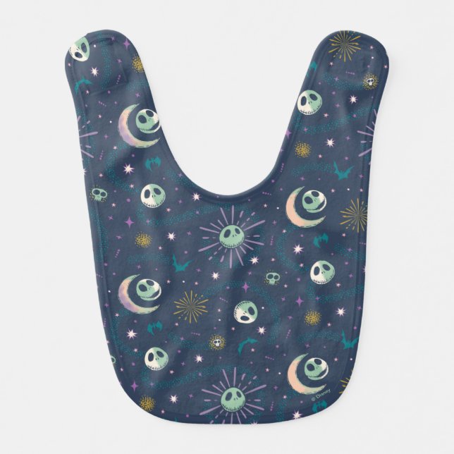 Jack Skellington Sun, Moon, & Stars Tarot Pattern Baby Bib (Front)