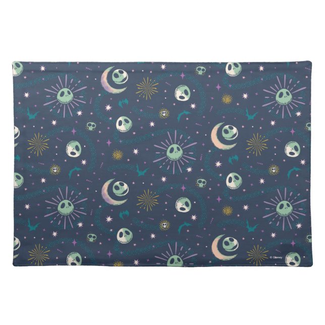 Jack Skellington Sun, Moon, & Stars Tarot Pattern Cloth Placemat (Front)