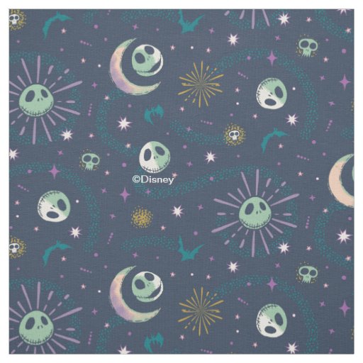 Jack Skellington Sun, Moon, & Stars Tarot Pattern Fabric