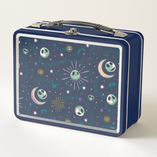 Jack Skellington Sun, Moon, & Stars Tarot Pattern Metal Lunch Box (Front)