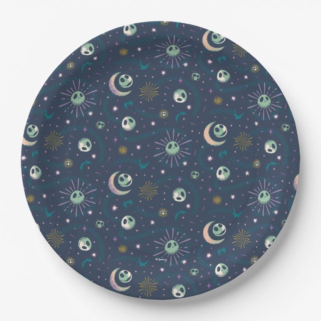 Jack Skellington Sun, Moon, & Stars Tarot Pattern Paper Plates (Front)