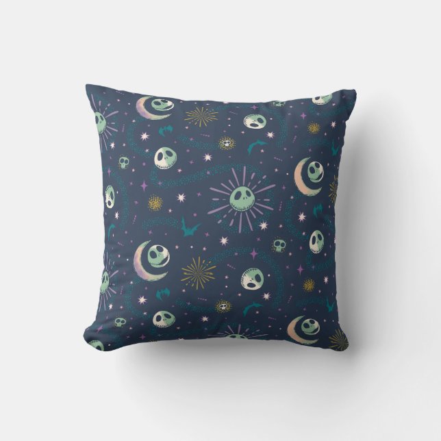 Jack Skellington Sun, Moon, & Stars Tarot Pattern Throw Pillow (Front)