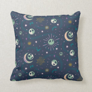 Jack Skellington Sun, Moon, & Stars Tarot Pattern Throw Pillow