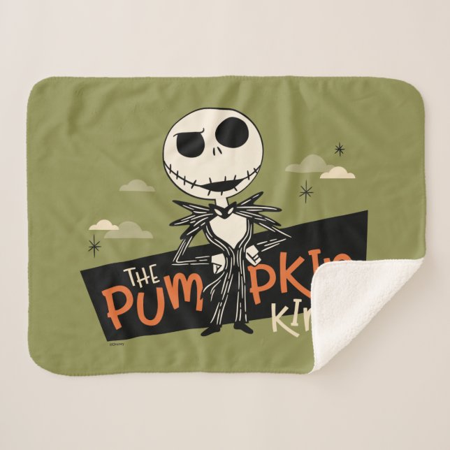 Jack Skellington the Pumpkin King Sherpa Blanket (Front (Horizontal))