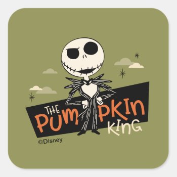 Jack Skellington The Pumpkin King Square Sticker by nightmarebeforexmas at Zazzle