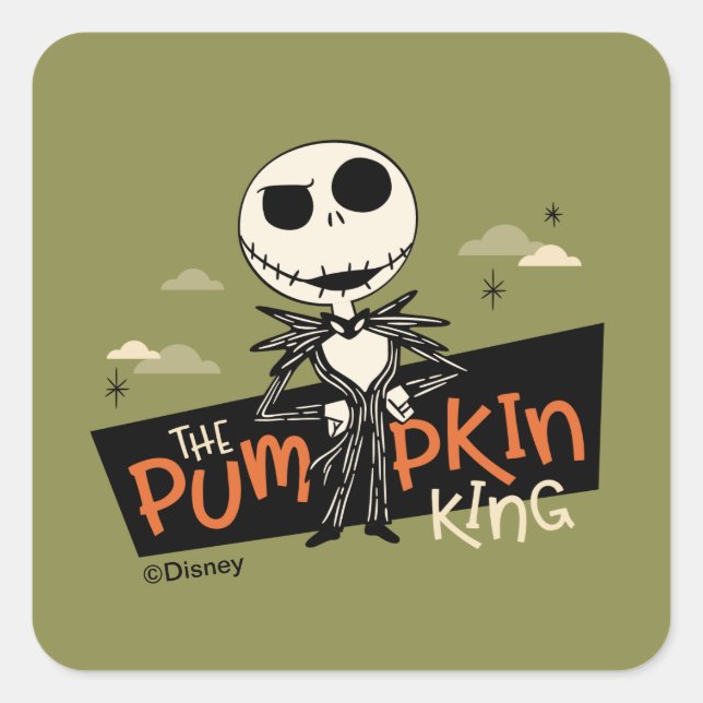 Jack Skellington the Pumpkin King Square Sticker (Front)