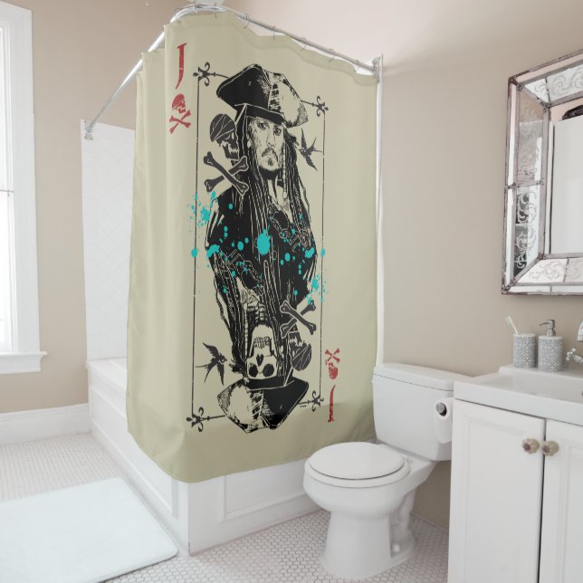 Jack Sparrow - A Wanted Man Shower Curtain (In Situ)