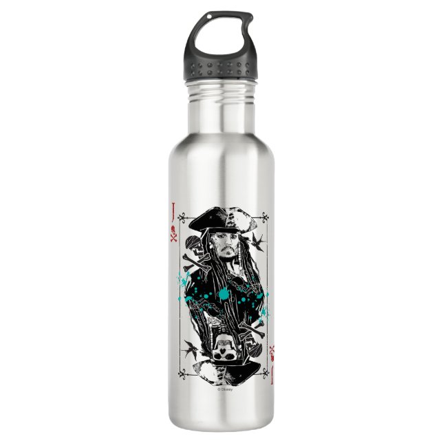 Jack Sparrow - A Wanted Man Stainless Steel Water Bottle (Front)