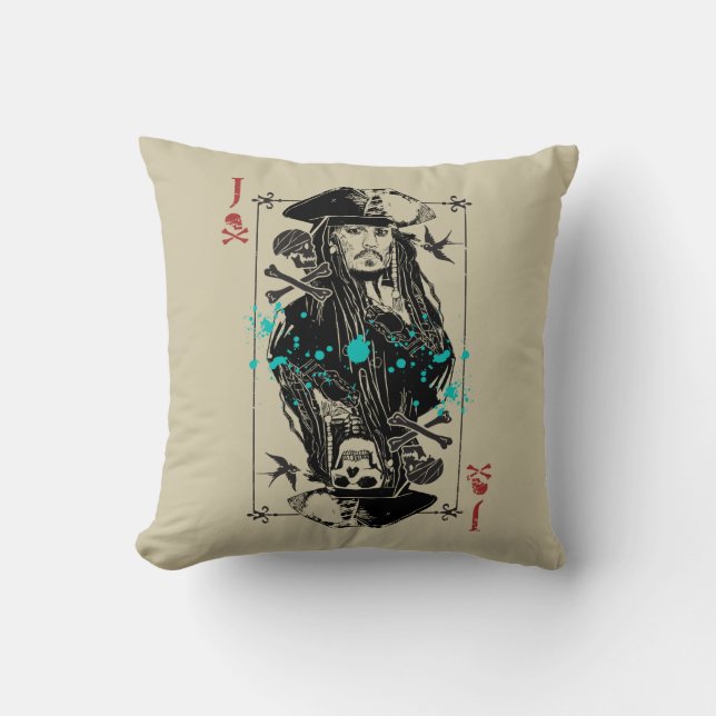 Jack Sparrow - A Wanted Man Throw Pillow (Front)