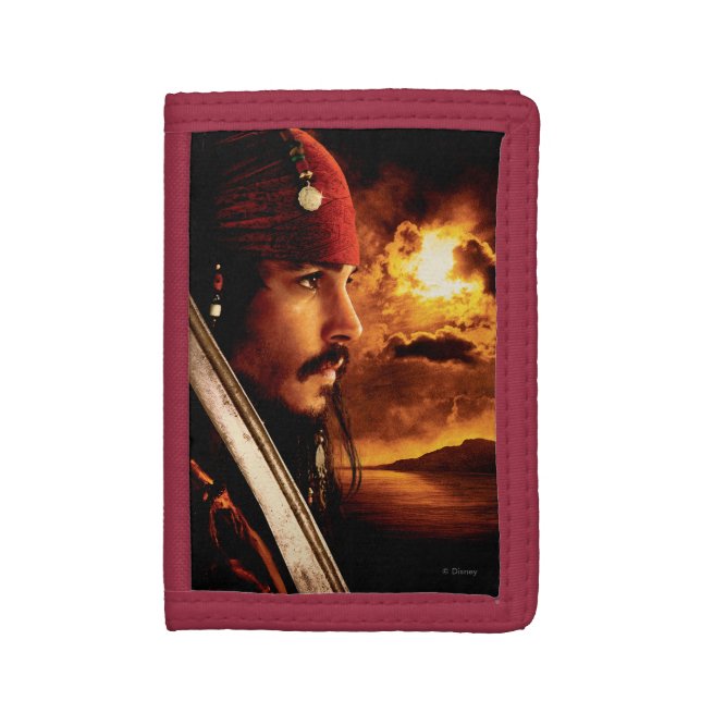 Jack Sparrow Side Face Shot Tri-fold Wallet (Front Vertical)