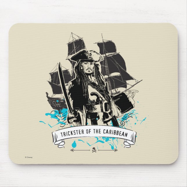 Jack Sparrow - Trickster of the Caribbean Mouse Pad (Front)