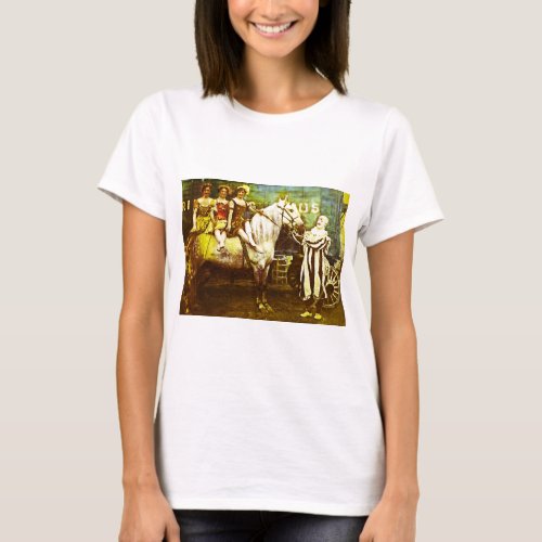 Jack the Clown and the Three Queens Vintage Circus T_Shirt