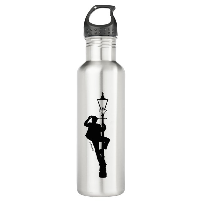 Jack the Lamplighter Silhouette Stainless Steel Water Bottle (Front)