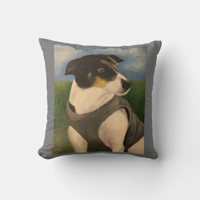 Jack The Nice Dog Throw Pillow (Front)