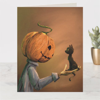 Jack the Pumpkin Cat Card