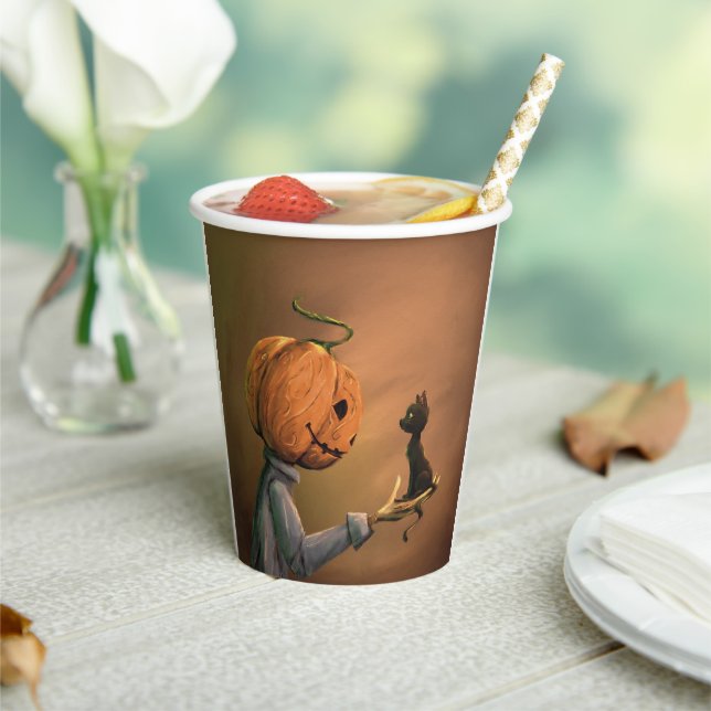 Jack the Pumpkin Cat paper Cup (Insitu)