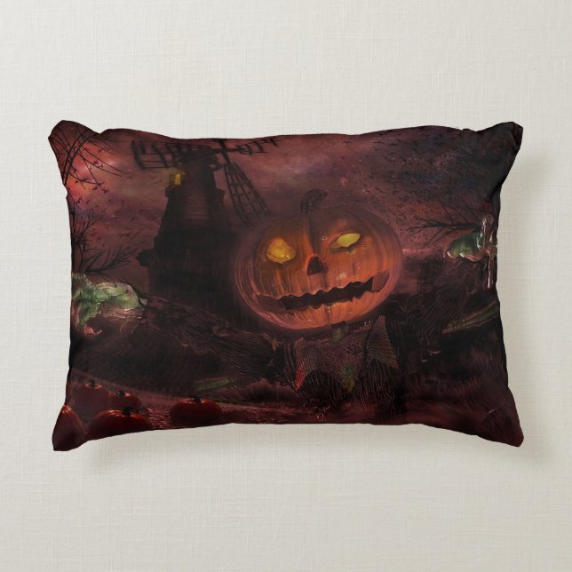 Jack The Pumpkin Scarecrow Accent Pillow (Front)