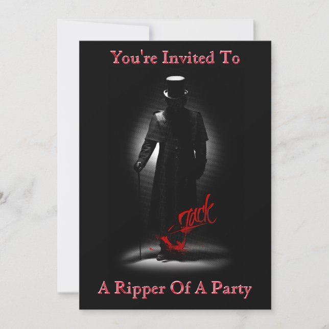 jack the ripper halloween party invitation (Front)