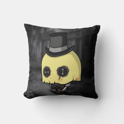 Jack the ripper throw pillow