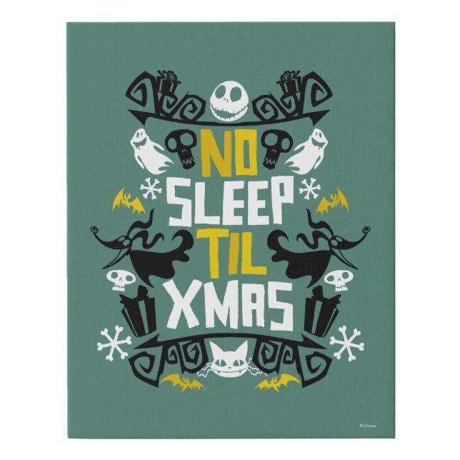 Jack & Zero - No Sleep 'Til Xmas Faux Canvas Print (Front)