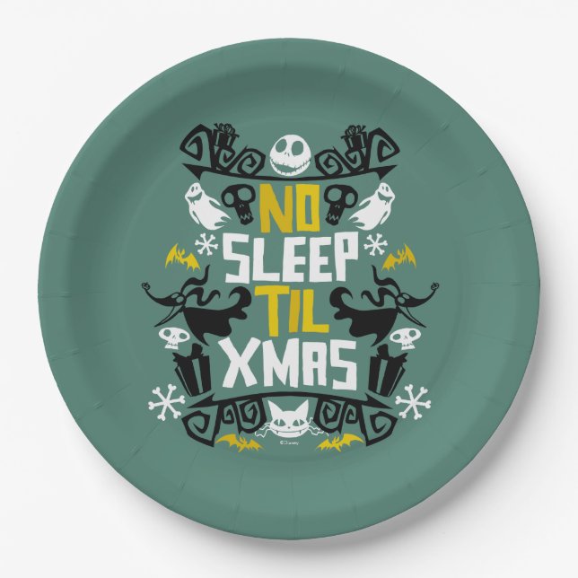 Jack & Zero - No Sleep 'Til Xmas Paper Plates (Front)