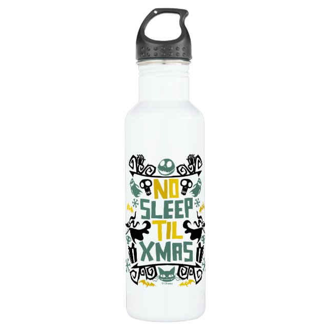 Jack & Zero - No Sleep 'Til Xmas Stainless Steel Water Bottle (Front)
