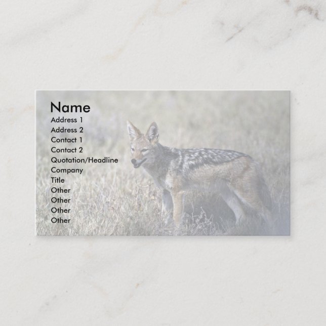 Jackal hunting business card (Front)