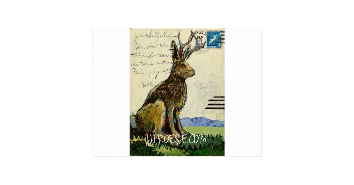 Jackalope 2 By James J Froese Postcard Zazzle Com