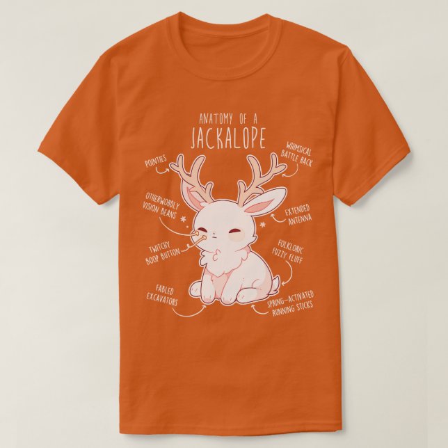 Jackalope Anatomy T-Shirt (Design Front)