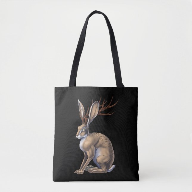 Jackalope Cryptid Animal Tote Bag (Front)