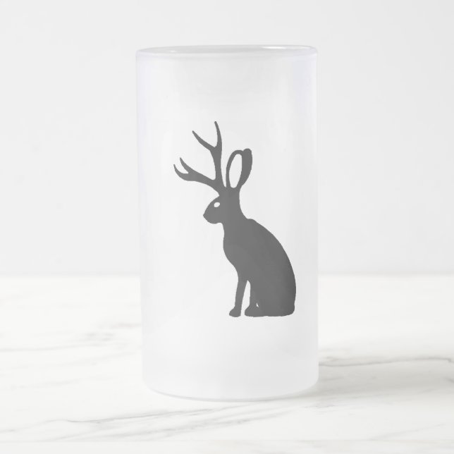 Jackalope Frosted Glass Beer Mug (Center)
