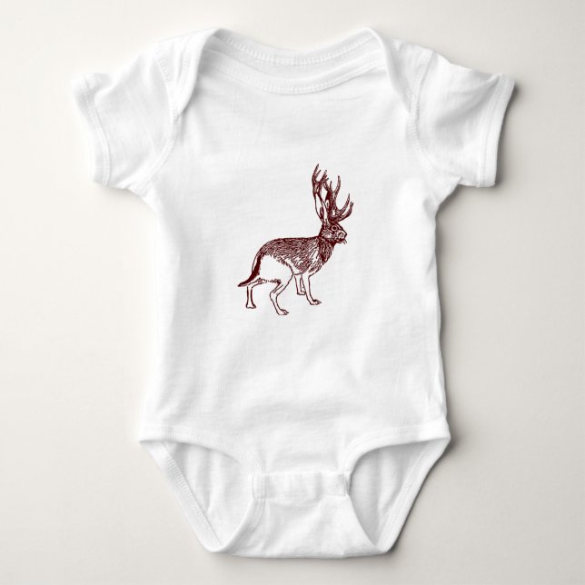 Jackalope Infant One Piece Baby Romper Bodysuit (Front)