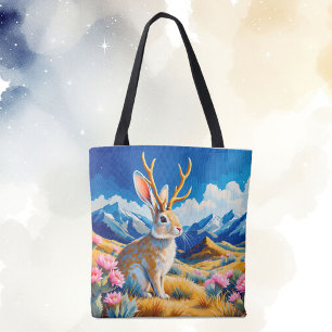 Jackalope Myth Legend Canvas Book Tote Bag