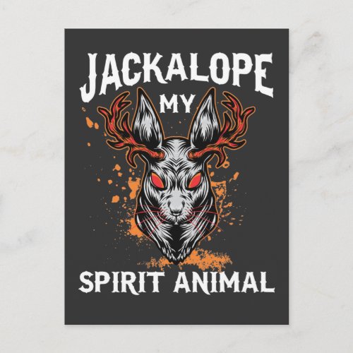 Jackalope Spirit Animal Jackrabbit Antelope Horns Postcard