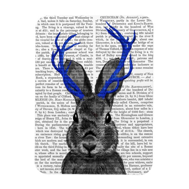 Jackalope with Blue Antlers Magnet (Vertical)