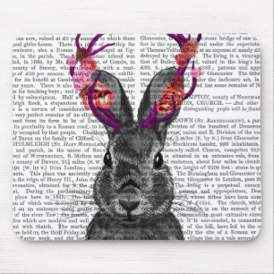 Jackalope with Pink Antlers Mouse Pad