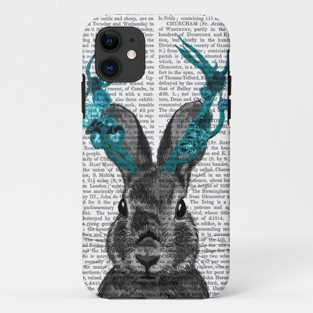 Jackalope with Turquoise Antlers Case-Mate iPhone Case (Back)