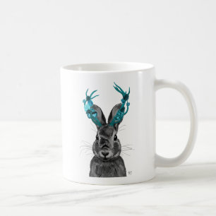 Jackalope with Turquoise Antlers Coffee Mug