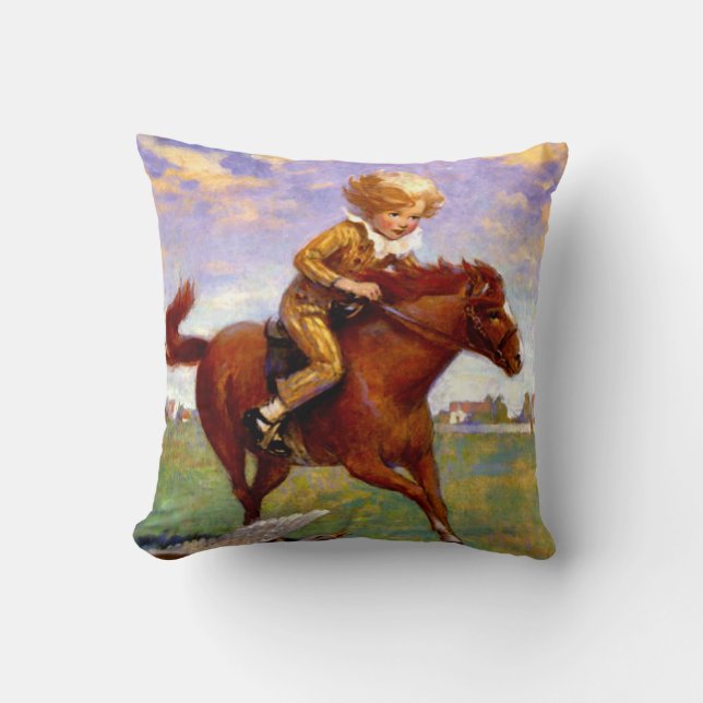 “Jackanapes” by Jessie Willcox Smith Throw Pillow (Front)