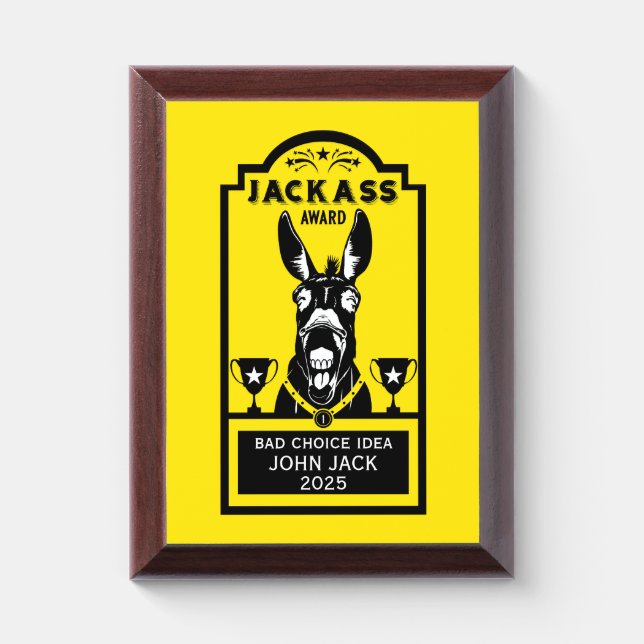 Jackass Award Plaque (Vertical)